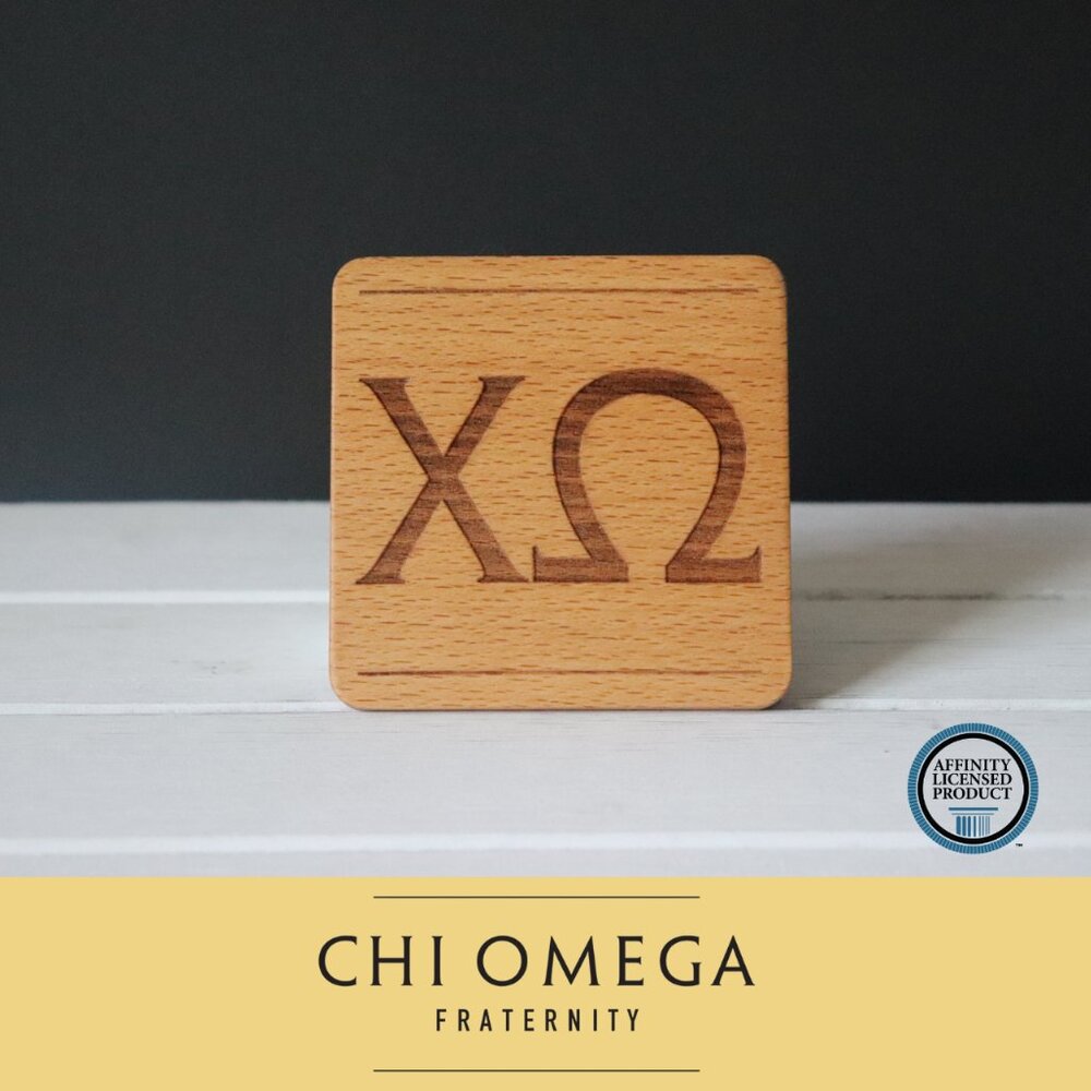 Chi Omega Greek Letters (Set of 4 Coasters)